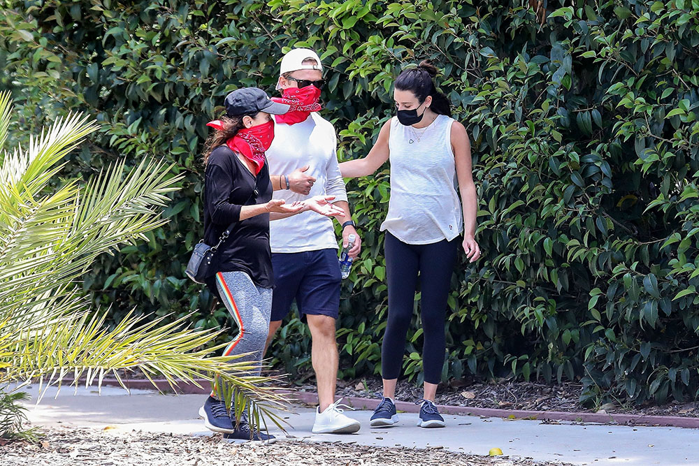 *EXCLUSIVE* Pregnant Lea Michele and Zandy Reich take a hike with her mom