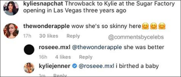 kylie jenner comment