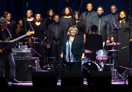 Mavis Staples, The Celebration Gospel Choir. Mavis Staples performs on stage with The Celebration Gospel Choir during the "Silence the Violence" Benefit Concert held at The Anthem, in Washington
"Silence the Violence" Benefit Concert - Show, Washington, USA - 11 Oct 2019