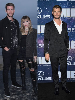 Miley Cyrus, Liam Hemsworth, Chris Hemsworth