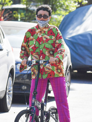 Alia Shawkat on a bike ride in LA