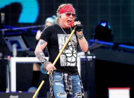 EDITORIAL USE ONLY/NO SALES/NO ARCHIVES
Mandatory Credit: Photo by Victor Lerena/EPA-EFE/Shutterstock (9731142g)
Axl Rose
Download Festival in Madrid, Spain - 29 Jun 2018
Singer Axl Rose of US rock band Guns N' Roses performs during the Download Festival in Madrid, Spain, 29 June 2018.