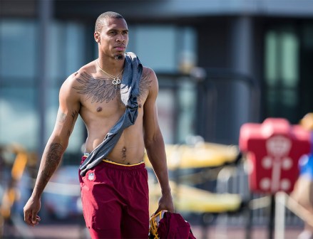 Washington Redskins cornerback Quinton Dunbar (23) heads to the practice fields during training camp at Bon Secours Washington Redskins Training Center in Richmond, Virginia
NFL Redskins Training Camp, Richmond, USA - 06 Aug 2018