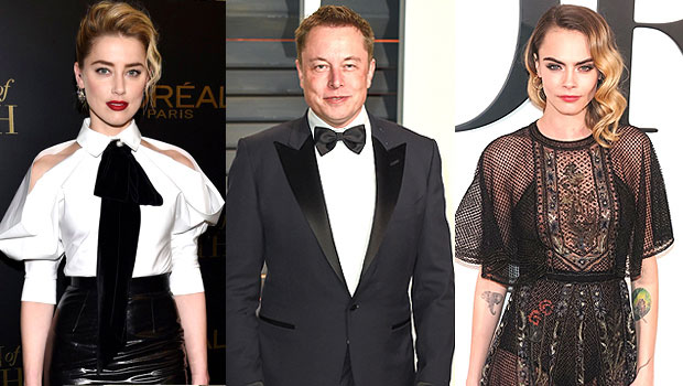 Elon Musk, Amber Heard, Cara Delevingne