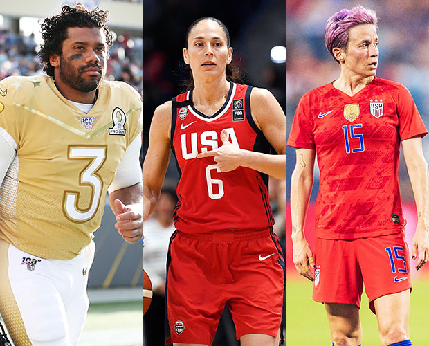 Russell Wilson, Sue Bird & Megan Rapinoe