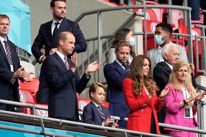 Prince William, Prince George, & Kate Middleton Watch Soccer