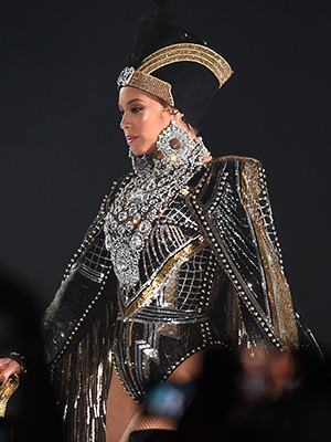 Beyonce performs at the 2018 Coachella Valley Music And Arts Festival at Indio Polo Grounds on April 14, 2018 in Indio, California. (Photo by Frank Micelotta/PictureGroup). 15 Apr 2018 Pictured: Beyonce. Photo credit: Frank Micelotta/PictureGroup / MEGA TheMegaAgency.com +1 888 505 6342 (Mega Agency TagID: MEGA202561_002.jpg) [Photo via Mega Agency]
