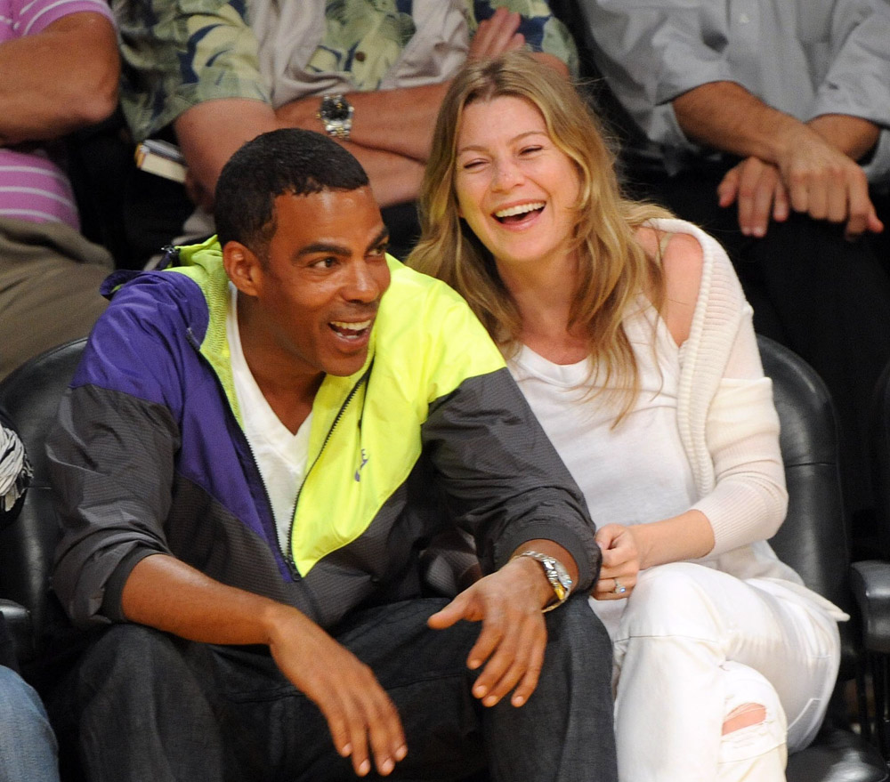 ELLEN POMPEO AND CHRIS IVERY AT THE LAKERS