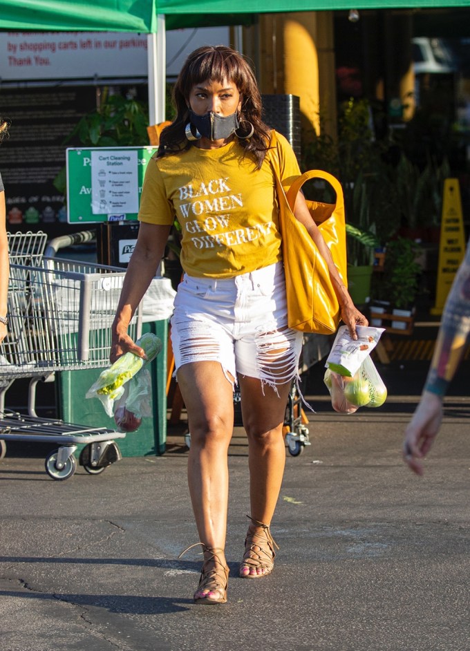 Angela Bassett at Whole Foods in LA