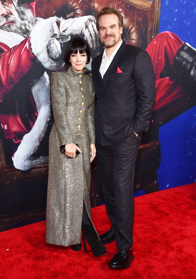 David Harbour & Lily Allen at a premiere