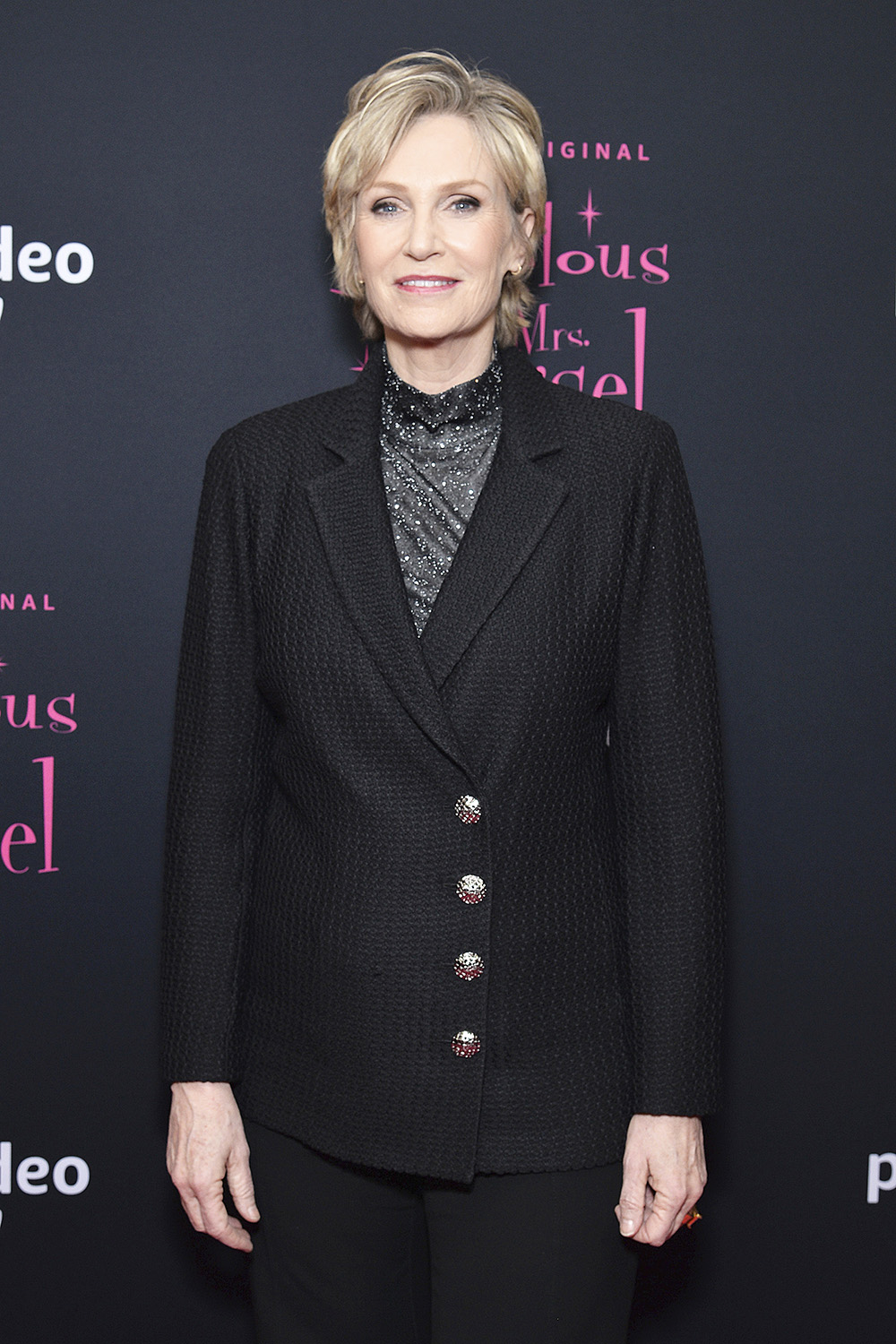 Actress Jane Lynch attends the NY Premiere for "The Marvelous Mrs. Maisel" at the Museum of Modern Art (MoMA) in New York, NY, December 3, 2019. (Photo by Anthony Behar/Sipa USA)(Sipa via AP Images)