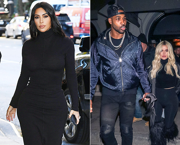 Kim Kardashian & Tristan Thompson with Khloe Kardashian