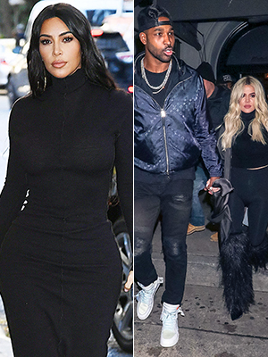Kim Kardashian & Tristan Thompson With Khloe Kardashian