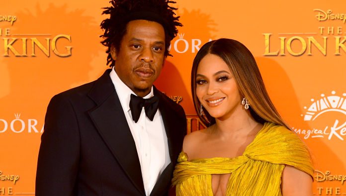 Jay-z and Beyonce attending Disney's The Lion King European Premiere held in Leicester Square, London. (Photo by Ian West/PA Images via Getty Images)