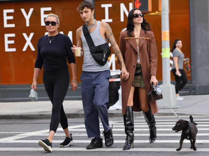 Anwar Hadid Takes A Walk With Dua Lipa & Mom Yolanda