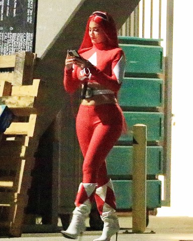 West Hollywood, CA  - *EXCLUSIVE*  - Kylie Jenner shows off her curves in her red power ranger costume with a scarlett red wig as she is spotted sneaking out of a party in West Hollywood. She among her close friends Stassi Karanikolaou, Victoria Villarreal, & Carter Gregory dressed up in Power Rangers costumes and hit the town. They ended up at an exclusive party in West Hollywood, but Kylie decided to sneak out by herself accompanied by her body guard.

Pictured: Kylie Jenner

BACKGRID USA 30 OCTOBER 2020 

BYLINE MUST READ: BACKGRID

USA: +1 310 798 9111 / usasales@backgrid.com

UK: +44 208 344 2007 / uksales@backgrid.com

*UK Clients - Pictures Containing Children
Please Pixelate Face Prior To Publication*