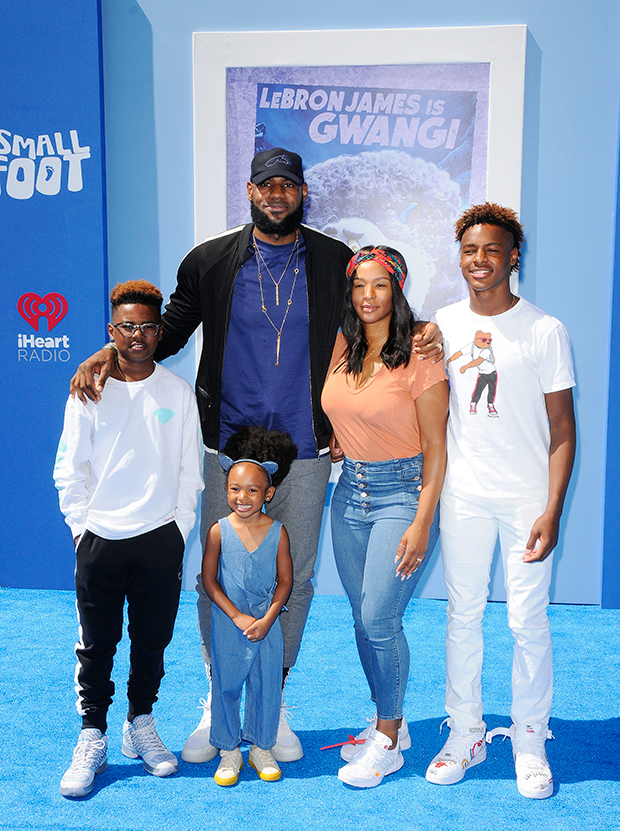 LeBron James & family at movie premiere 