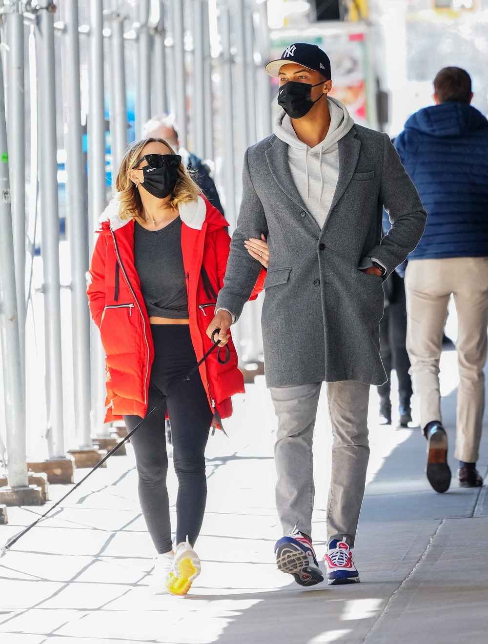 New York, NY  - *EXCLUSIVE*  - Are they headed down the aisle finally?
Dale Moss and Clare Crawley are spotted taking her dog for a walk in sunny spring New York after coming back from her birthday trip in Napa, CA. The couple who split briefly appear to be going stronger than ever and Clare could be seen sporting what appears to be a new sparkler on THAT finger again. Dale proposed with a  stunning 4.5-carat sparkler from Neil Lane originally and though the ring has been off for some time, it appears it may have been replaced by a new diamond! **Shot on March 30, 2021**

Pictured: Dale Moss, Clare Crawley

BACKGRID USA 31 MARCH 2021 

USA: +1 310 798 9111 / usasales@backgrid.com

UK: +44 208 344 2007 / uksales@backgrid.com

*UK Clients - Pictures Containing Children
Please Pixelate Face Prior To Publication*