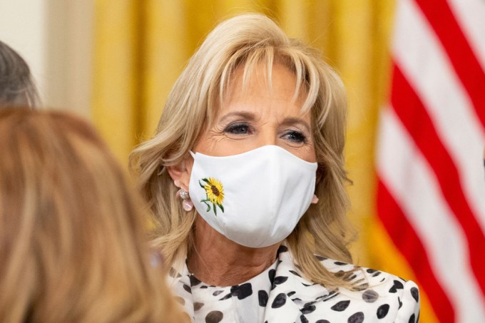 Jill Biden Sunflower Mask Ukraine SS