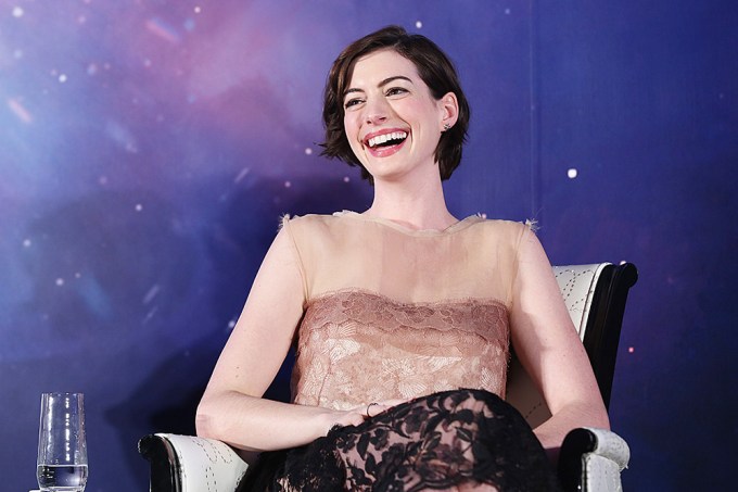 Anne Hathaway promoting ‘Interstellar’