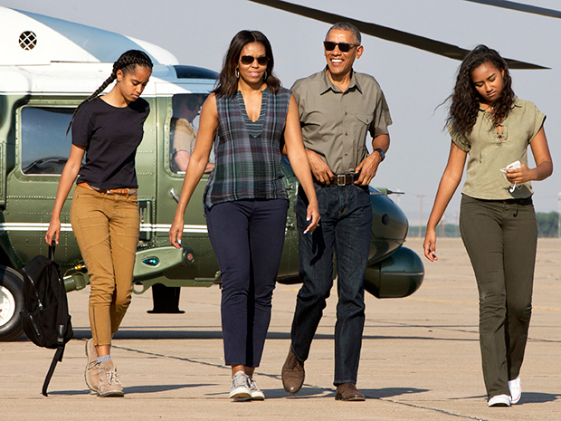 Sasha Obama Barack Obama Michelle Malia Obama