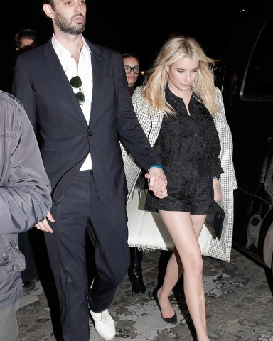 EXCLUSIVE: Emma Roberts leaving with a mysterious guy MontBlanc party during Paris Fashion Week. 22 Jun 2022 Pictured: Emma Roberts. Photo credit: Spread Pictures / MEGA TheMegaAgency.com +1 888 505 6342 (Mega Agency TagID: MEGA871112_005.jpg) [Photo via Mega Agency]