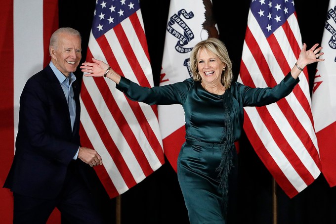 Joe Biden & Jill Biden At A Caucus Night Campaign Rally In 2020