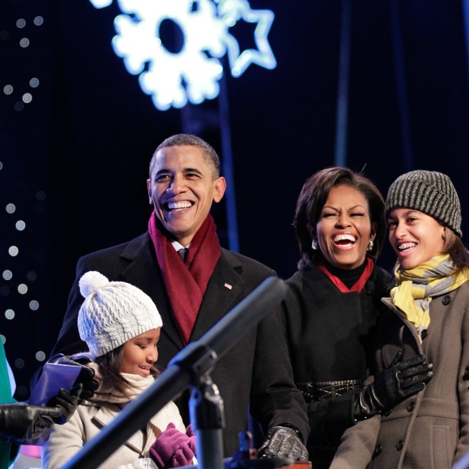 Barack Obama and family light up the National Christmas Tree