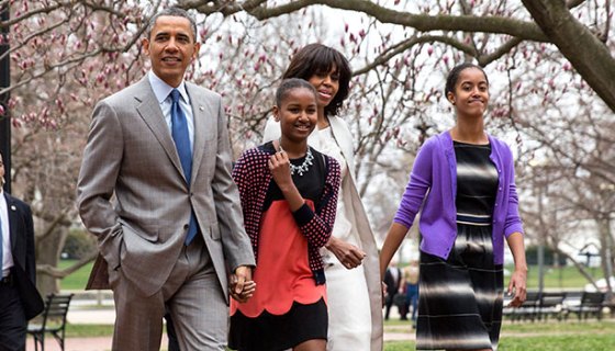 Barack Obama, Michelle Obama, Malia Obama, Sasha Obama