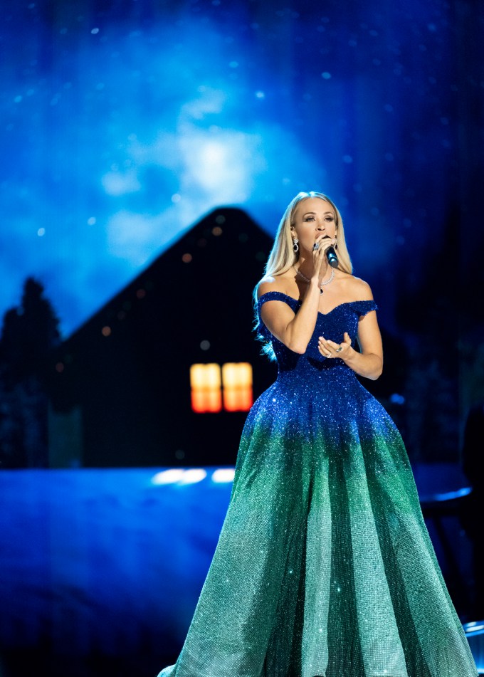 Carrie Underwood In An Off-The-Shoulder Gown