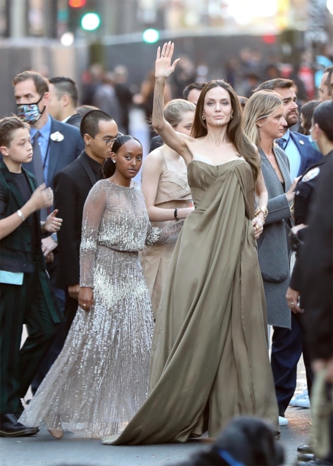 Angelina Jolie & Daughter Zahara at the Premiere of ‘Eternals’