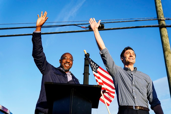 Jon Ossoff Poses with Fellow Senate Candidate Raphael Warnock