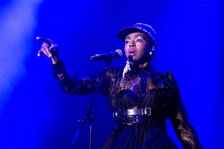 U.S. singer Ms. Lauryn Hill performs on the main stage during the 36th edition of the Gurten music open air festival in Bern, Switzerland, Friday, July 19, 2019. The open air music festival runs from 17 to 20 July. (Peter Klaunzer/Keystone via AP)