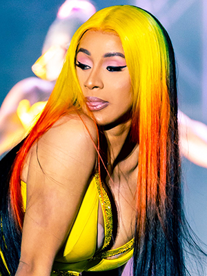 cardi b neon hair