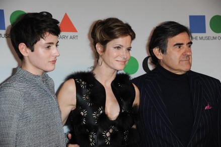 Harry Brant, left, Stephanie Seymour, and Peter Brant arrive at the 2013 MOCA Gala celebrating the opening of the Urs Fischer exhibition at MOCA on Saturday, April 20, 2013 in Los Angeles. (Photo by Richard Shotwell/Invision/AP)