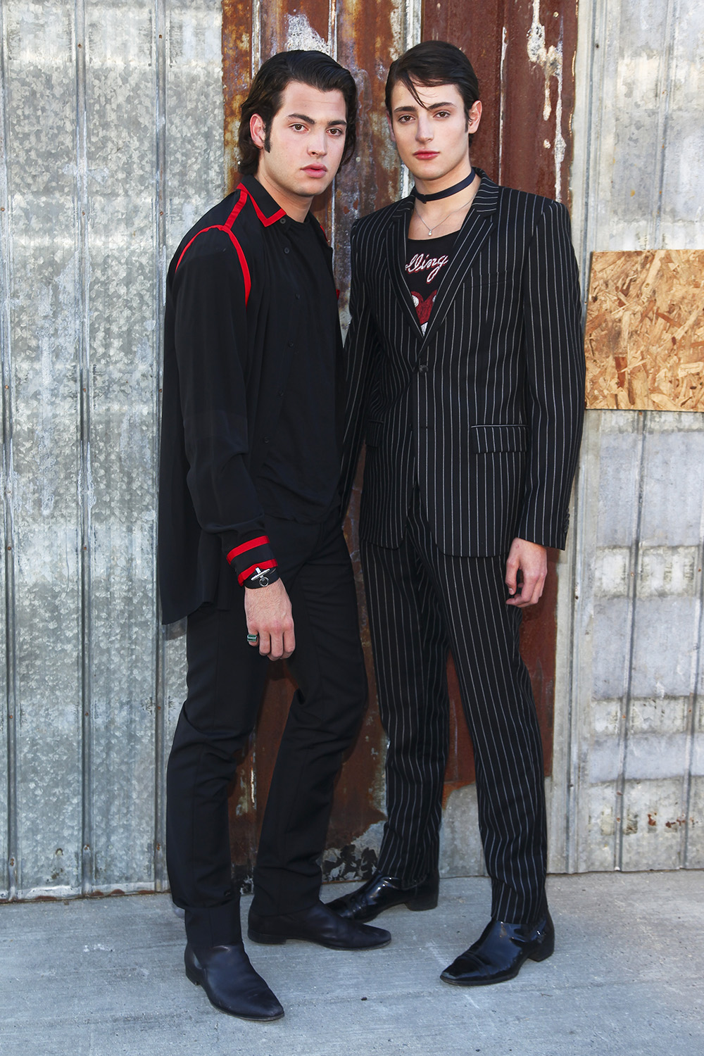 Peter Brant, left, and Harry Brant, right, attend the New York Fashion Week Spring/Summer 2016 Givenchy fashion show on Friday, Sept. 11, 2015, in New York. (Photo by Andy Kropa/Invision/AP)