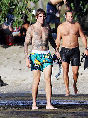 Justin Bieber at the beach