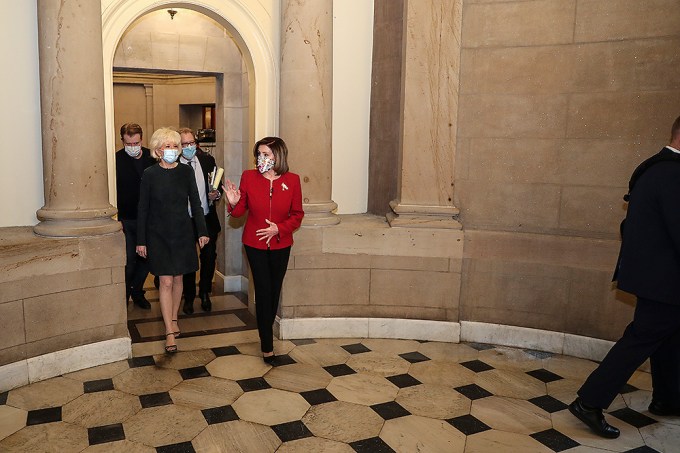 Nancy Pelosi Gives An Interview Inside The Capitol