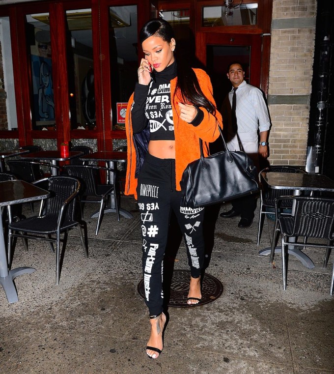 Rihanna In Black Sweats