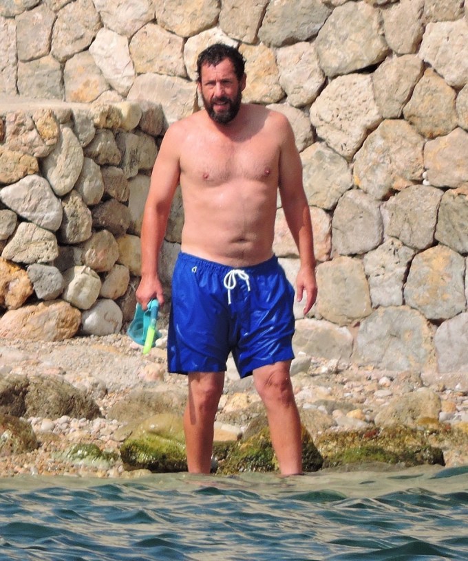 Adam Sandler Goes Snorkeling