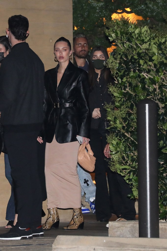 Scott Disick and Amelia Gray along with sister Delilah Belle Hamlin grab dinner at Nobu Malibu