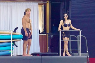 EXCLUSIVE: Jeff Bezos and Lauren Sanchez spend their holidays in St-Tropez with famous wave surfer Laird Hamilton. 17 Jun 2023 Pictured: Jeff Bezos and Lauren Sanchez spend their holidays in St-Tropez with famous wave surfer Laird Hamilton. Photo credit: EliotPress/MEGA TheMegaAgency.com +1 888 505 6342 (Mega Agency TagID: MEGA996625_009.jpg) [Photo via Mega Agency]