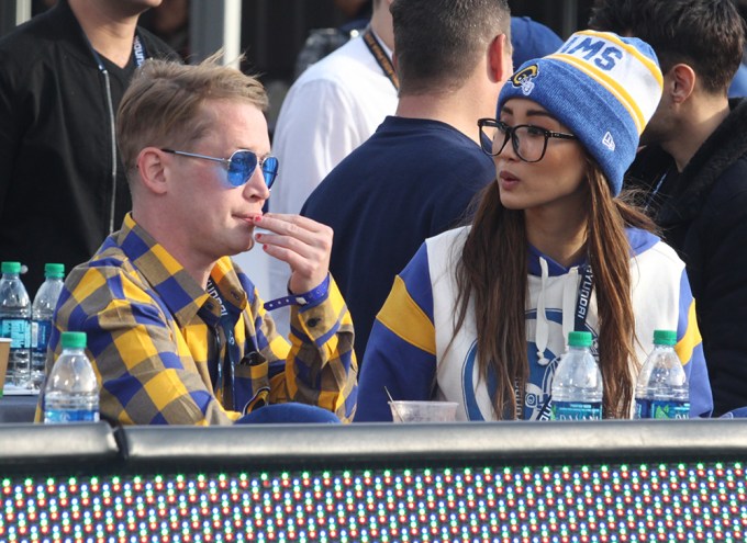 Macaulay Culkin & Brenda Song Root For The Rams