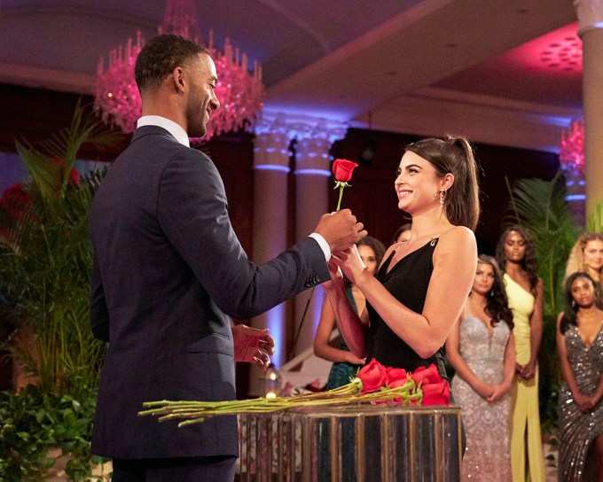 Matt James & Rachael Kirkconnell At Rose Ceremony