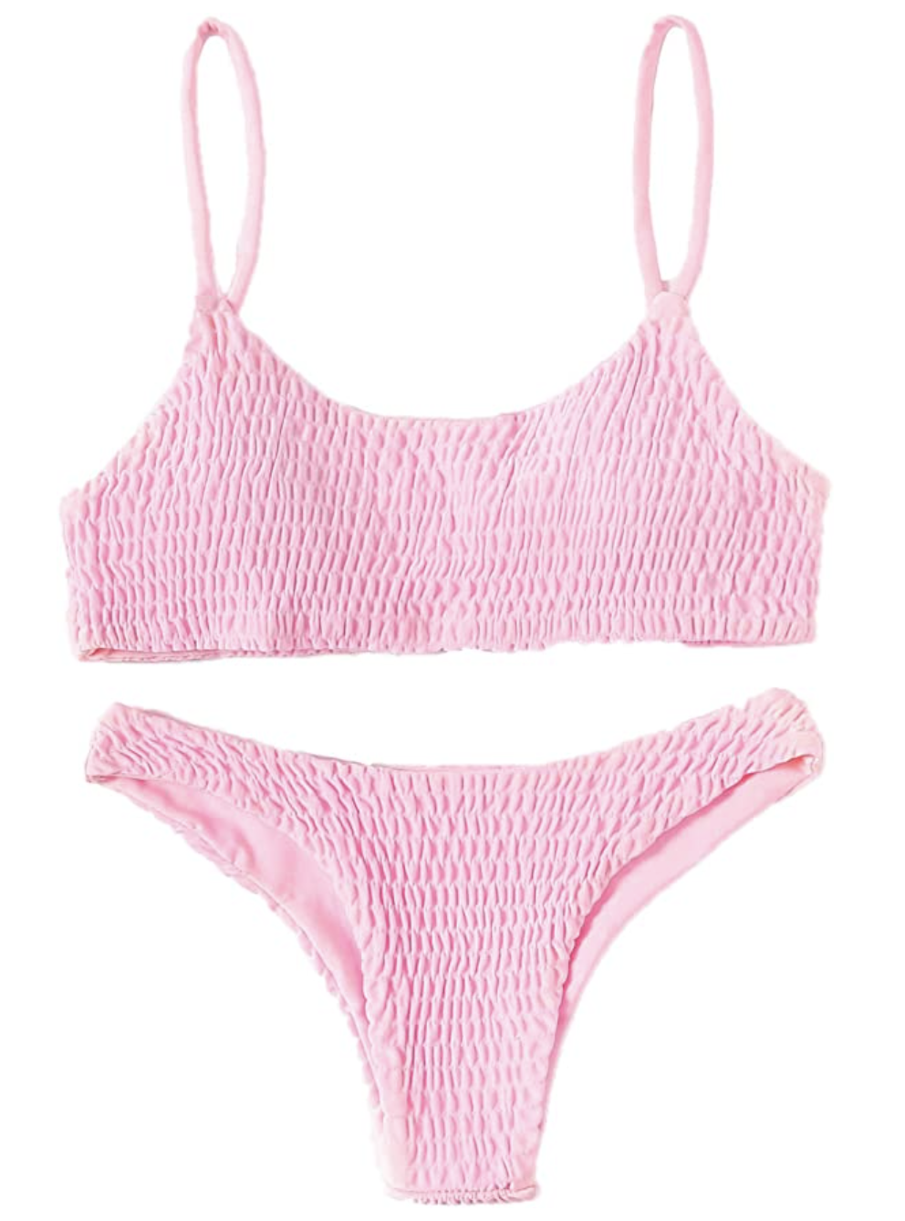 pink crinkle bikini