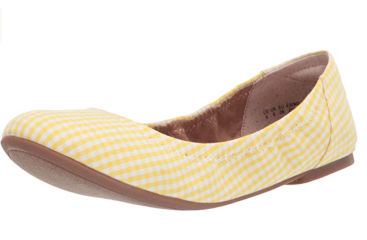 yellow plaid ballet flats