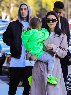 Travis Barker, Kourtney Kardashian and Reign Disick