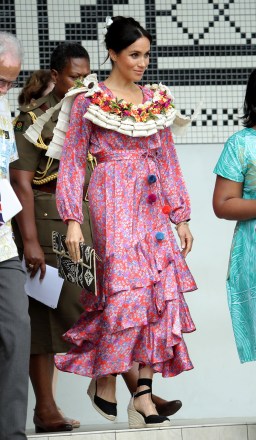 Meghan Duchess of Sussex at the University of the South Pacific in Suva
Prince Harry and Meghan Duchess of Sussex tour of Fiji - 24 Oct 2018