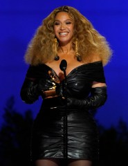 Beyonce Knowles accepts the award for best R&B performance for "Black Parade" at the 63rd annual Grammy Awards at the Los Angeles Convention Center
63rd Annual Grammy Awards - Show, Los Angeles, United States - 14 Mar 2021
Wearing Schiaparelli, Custom