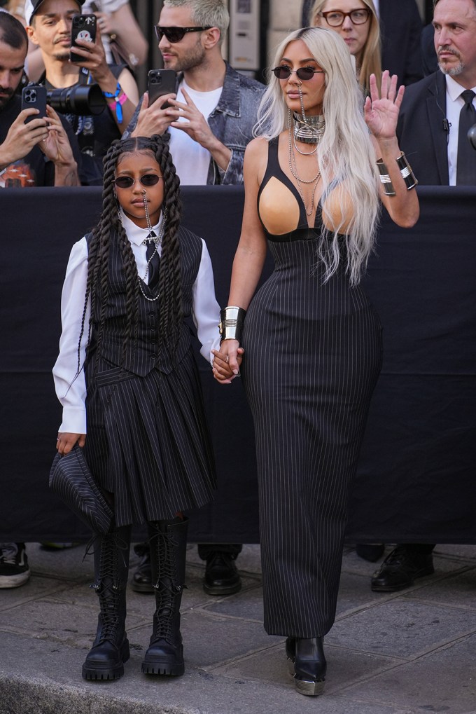 Kim Kardashian & North West at Paris Fashion Week